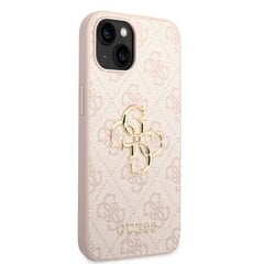 Guess PU 4G Metal Logo Case для iPhone 14 Pink цена и информация | Чехлы для телефонов | 220.lv
