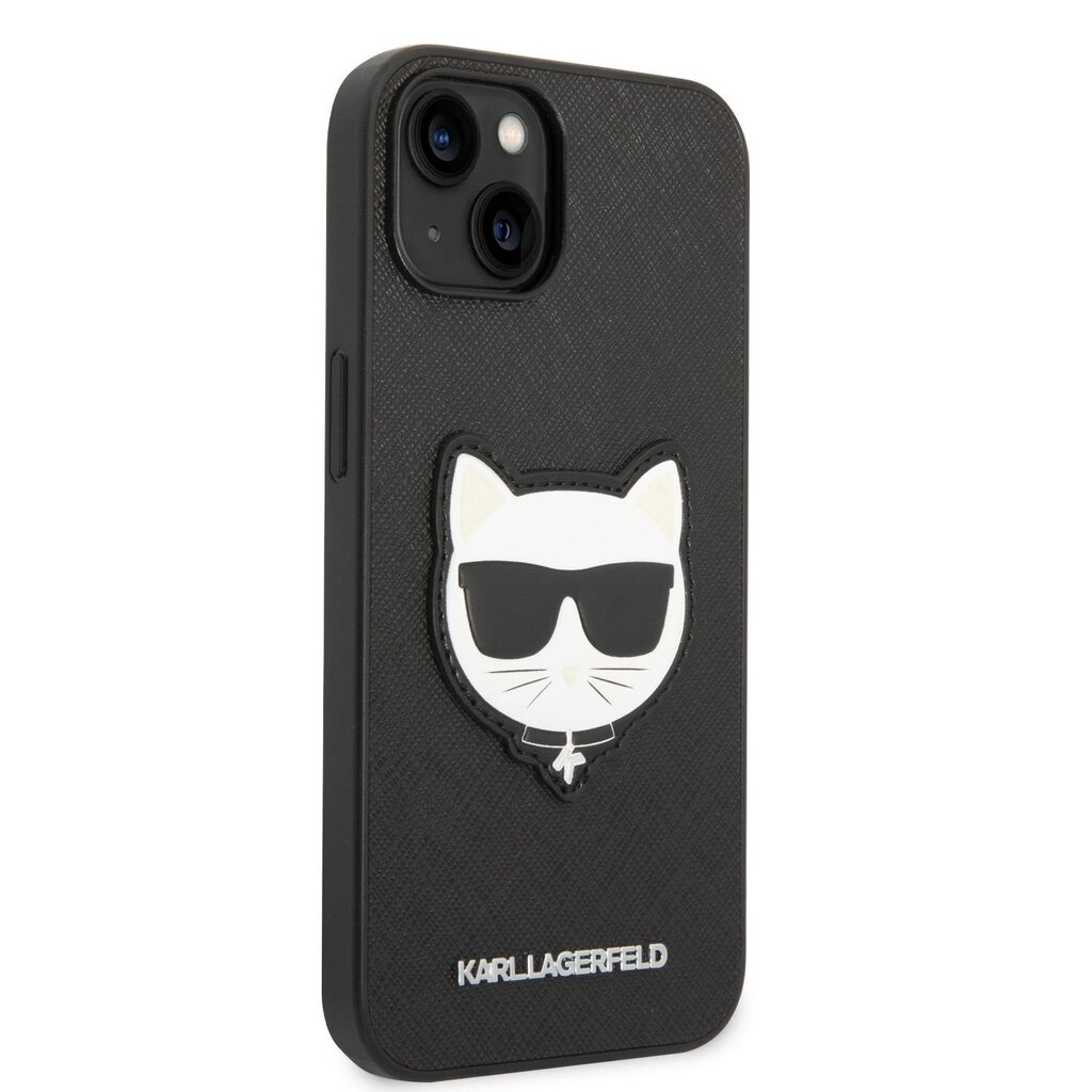 Karl Lagerfeld PU Saffiano Choupette Head Case for iPhone 14 Plus Black cena un informācija | Telefonu vāciņi, maciņi | 220.lv