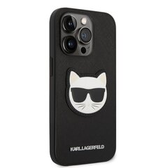 Karl Lagerfeld PU Saffiano Choupette Head Case for iPhone 14 Pro Black cena un informācija | Telefonu vāciņi, maciņi | 220.lv