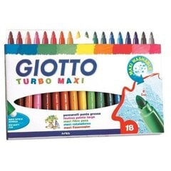 Фломастеры Fila Giotto Maxi, 18 цветов, 076300. цена и информация | Принадлежности для рисования, лепки | 220.lv