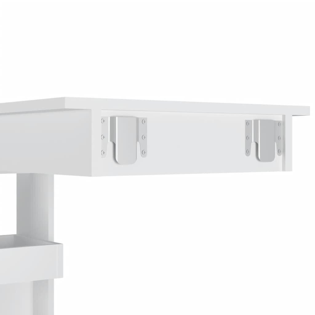Sienas bāra galds, balts, 102x45x103,5 cm, koka cena un informācija | Virtuves galdi, ēdamgaldi | 220.lv