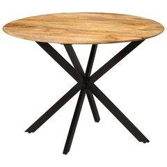 vidaXL virtuves galds, Ø110x78 cm, mango masīvkoks un tērauds cena un informācija | Virtuves galdi, ēdamgaldi | 220.lv