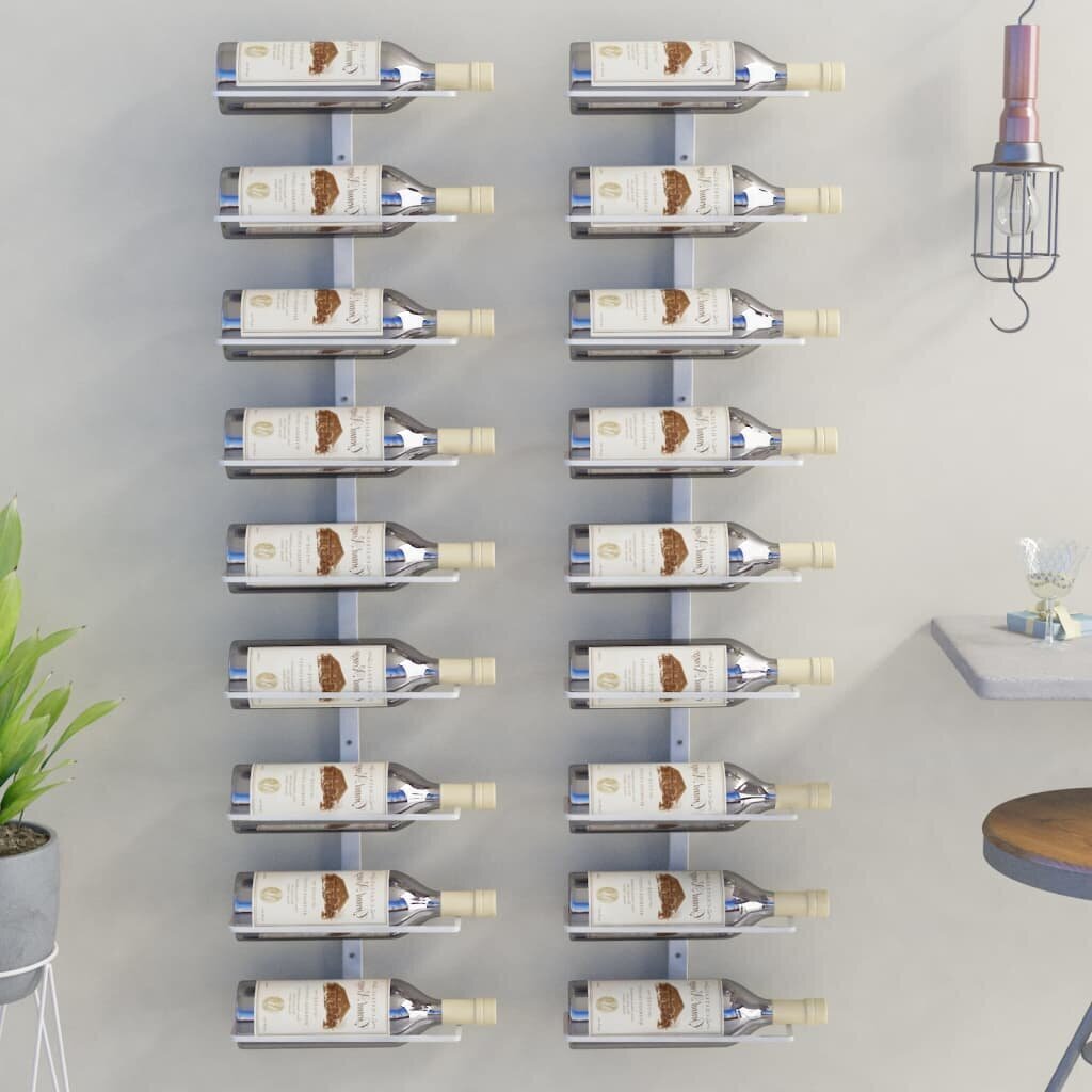 Pie sienas piestiprināti vīna turētāji, 2gabs., balts, dzelzs cena un informācija | Virtuves piederumi | 220.lv