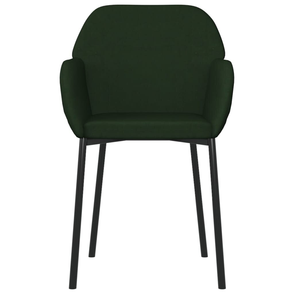 vidaXL virtuves krēsli, 2 gab., tumši zaļš samts цена и информация | Virtuves un ēdamistabas krēsli | 220.lv