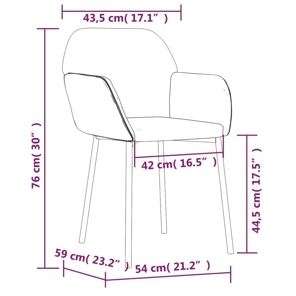 vidaXL virtuves krēsli, 2 gab., tumši zaļš samts цена и информация | Virtuves un ēdamistabas krēsli | 220.lv