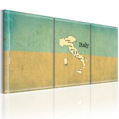 Glezna - map: Italy 60x30 cm cena un informācija | Gleznas | 220.lv