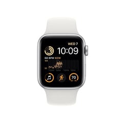 Apple Watch SE GPS + Cellular 44mm Silver Aluminium Case with White Sport Band - Regular 2nd Gen - MNQ23UL/A цена и информация | Смарт-часы (smartwatch) | 220.lv