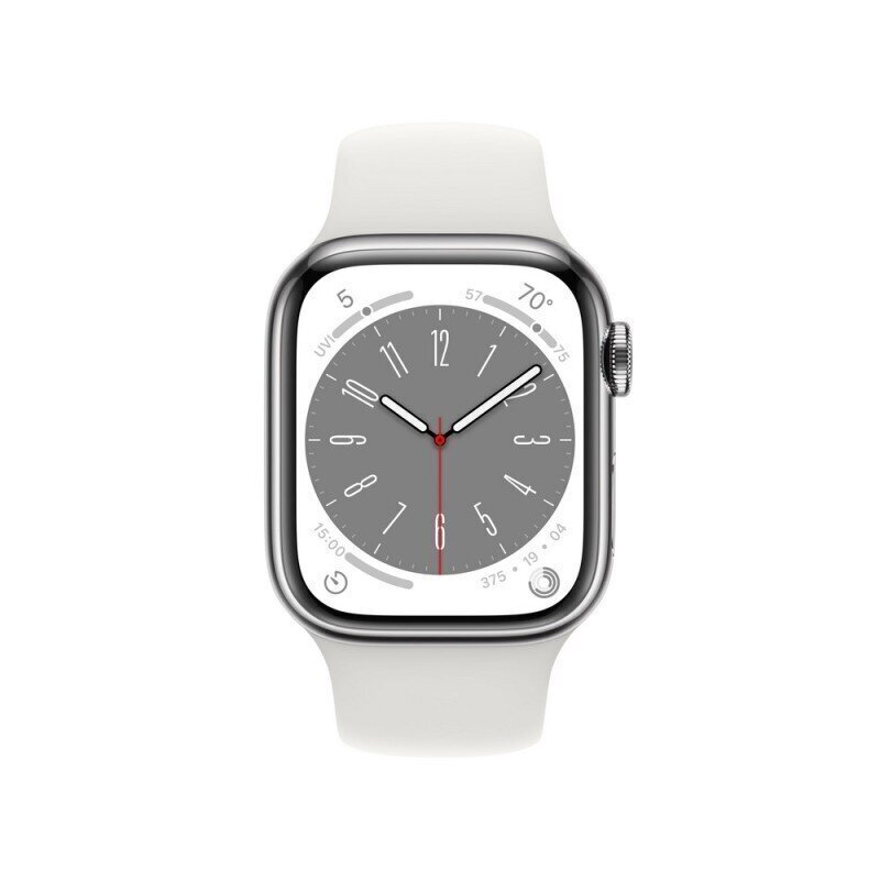 Apple Watch Series 8 41mm Silver Stainless Steel/White Sport Band цена и информация | Viedpulksteņi (smartwatch) | 220.lv