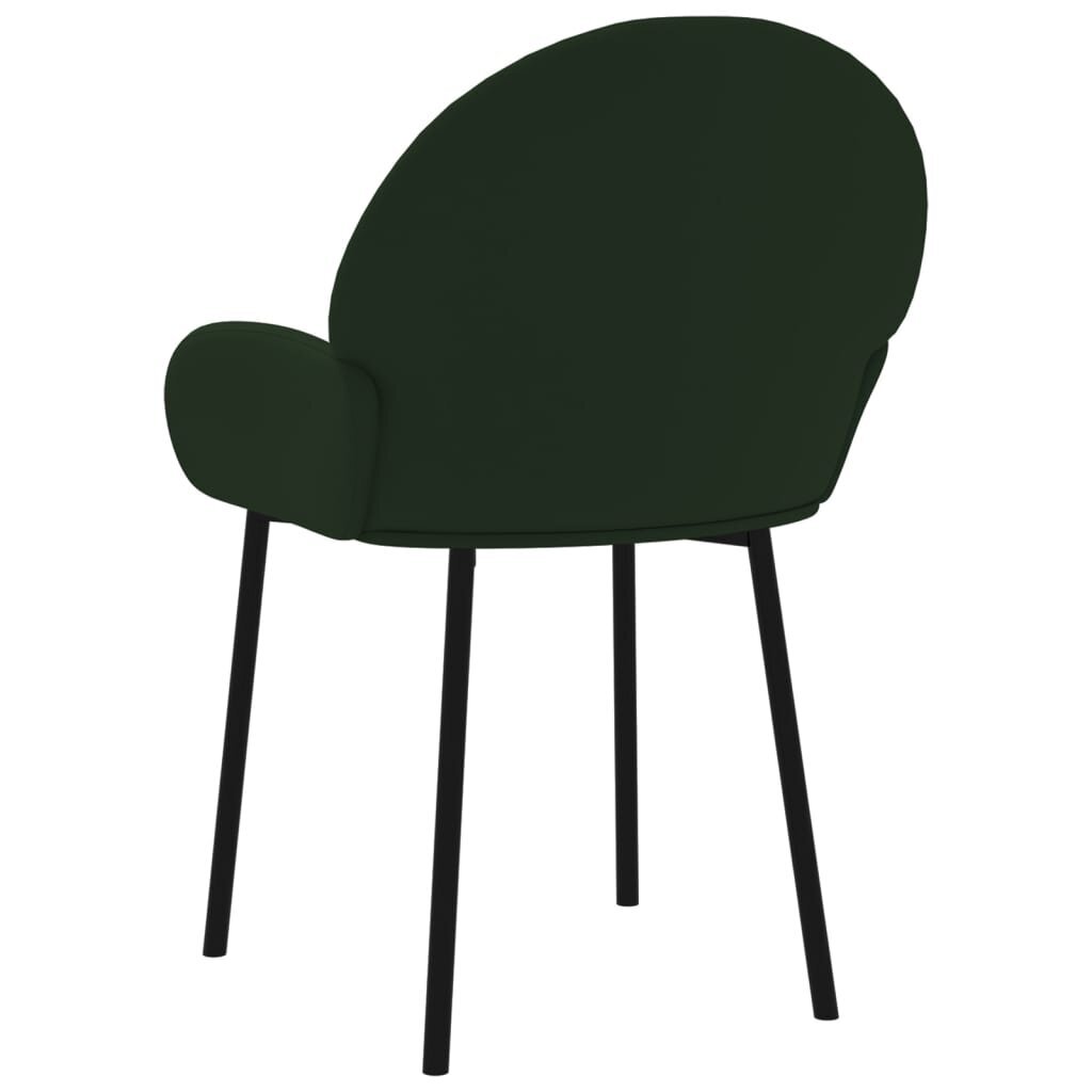 Ēdamistabas krēsli, 2gab., tumši zaļi, samta cena un informācija | Virtuves un ēdamistabas krēsli | 220.lv