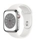 Apple Watch Series 8 45mm Silver Stainless Steel/White Sport Band cena un informācija | Viedpulksteņi (smartwatch) | 220.lv