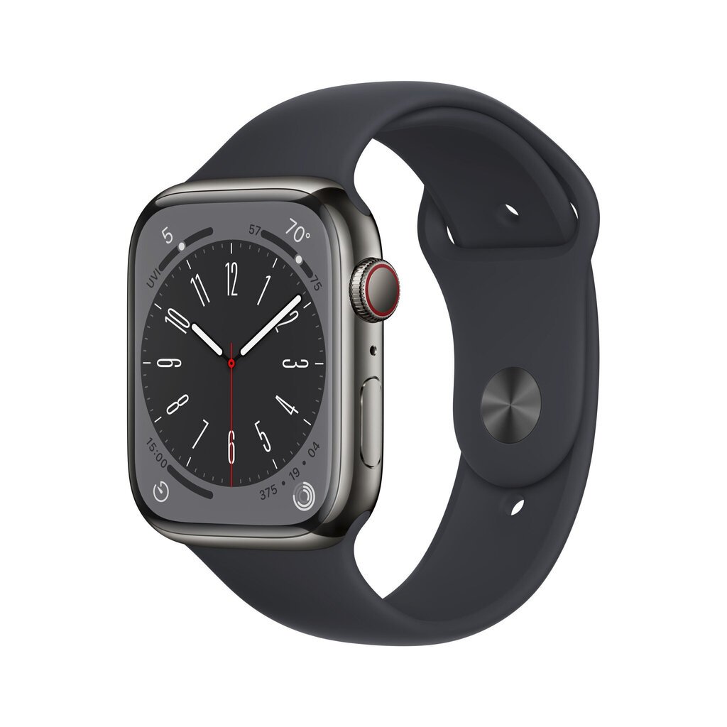 Apple Watch Series 8 45mm Graphite Stainless Steel/Midnight Sport Band цена и информация | Viedpulksteņi (smartwatch) | 220.lv