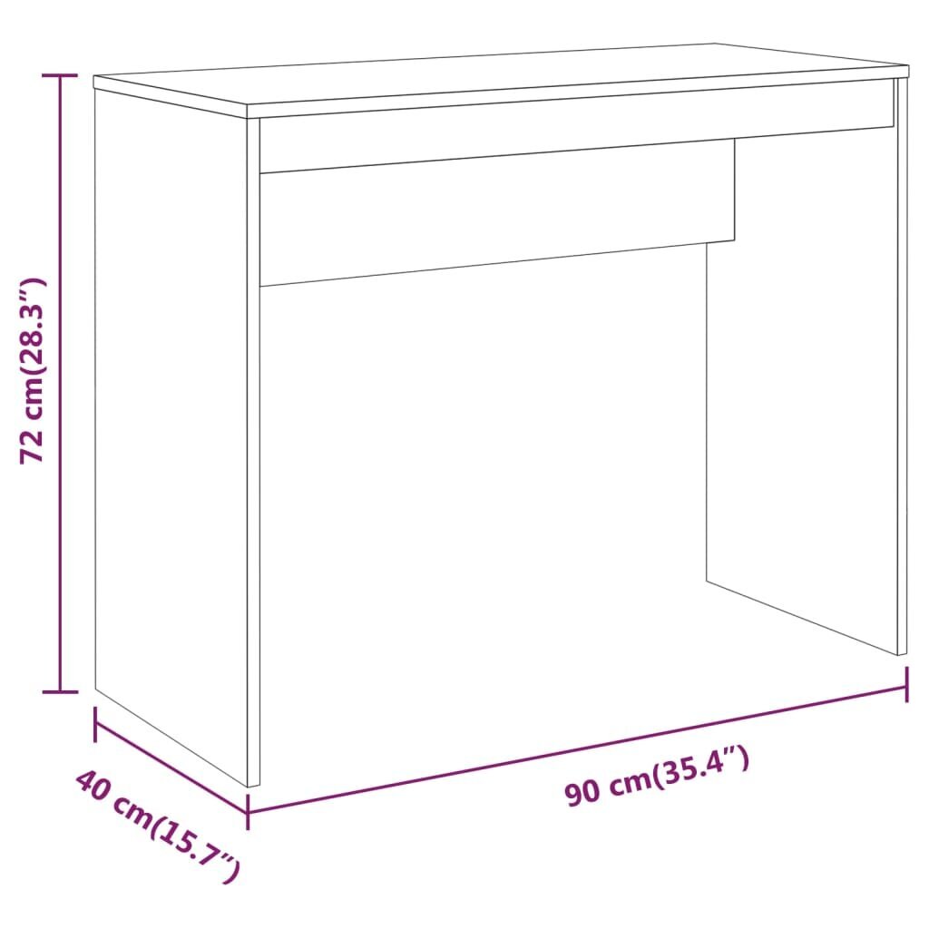 vidaXL rakstāmgalds, ozolkoka krāsa, 90x40x72 cm, inženierijas koks cena un informācija | Datorgaldi, rakstāmgaldi, biroja galdi | 220.lv