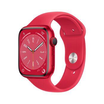 Смарт-часы Apple Watch Series 8 GPS 41 мм, красный алюминиевый корпус, красный ремешок Sport Band - MNP73EL/A LV-EE цена и информация | Смарт-часы (smartwatch) | 220.lv