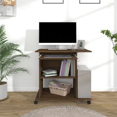 Datorgalds, brūnā ozola krāsā, 80x50x75 cm, koka cena un informācija | Datorgaldi, rakstāmgaldi, biroja galdi | 220.lv