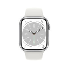 Apple Watch Series 8 GPS + Cellular 45mm Silver Aluminium Case ,White Sport Band - MP4J3UL/A cena un informācija | Viedpulksteņi (smartwatch) | 220.lv