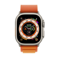 Смарт-часы Apple Watch Ultra GPS + Cellular 49 мм, титановый корпус, ремешок Orange Alpine Loop - Small MNHH3EL/A LV-EE цена и информация | Смарт-часы (smartwatch) | 220.lv