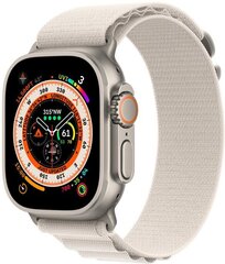 Смарт-часы Apple Watch Ultra GPS + Cellular 49 мм, титановый корпус, ремешок Starlight MQFR3 цена и информация | Смарт-часы (smartwatch) | 220.lv