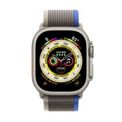 Смарт-часы Apple Watch Ultra GPS + Cellular 49 мм, титановый корпус, сине-серый ремешок Trail Loop - S/M MNHL3EL/A LV-EE цена и информация | Смарт-часы (smartwatch) | 220.lv