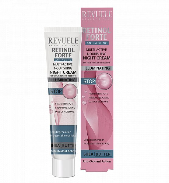 Nakts krēms sejas kakla un dekoltē zonas ādai, Revuele Retinol Forte, 50 ml цена и информация | Sejas krēmi | 220.lv