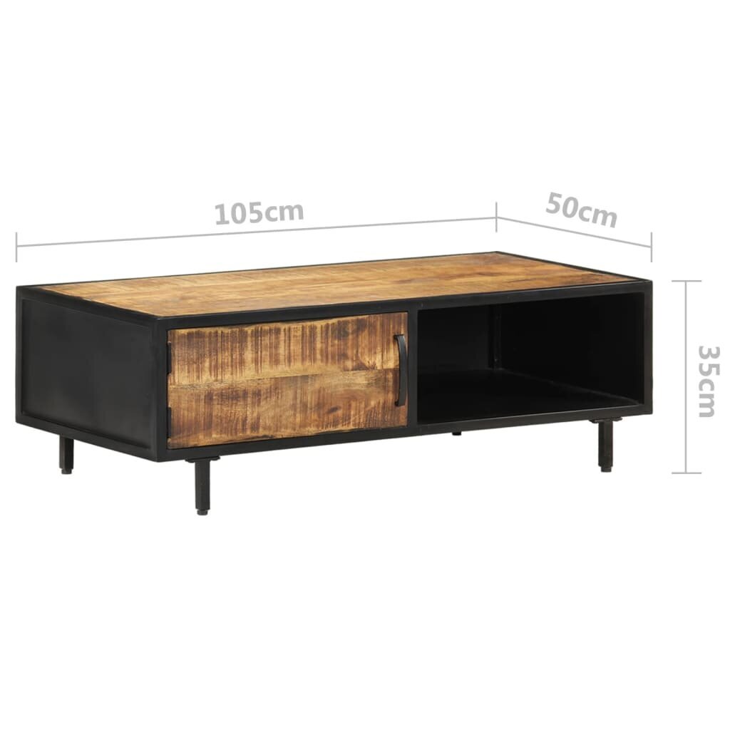 Kafijas galdiņš, 105x50x35cm, neapstrādāta mango koksne cena un informācija | Žurnālgaldiņi | 220.lv