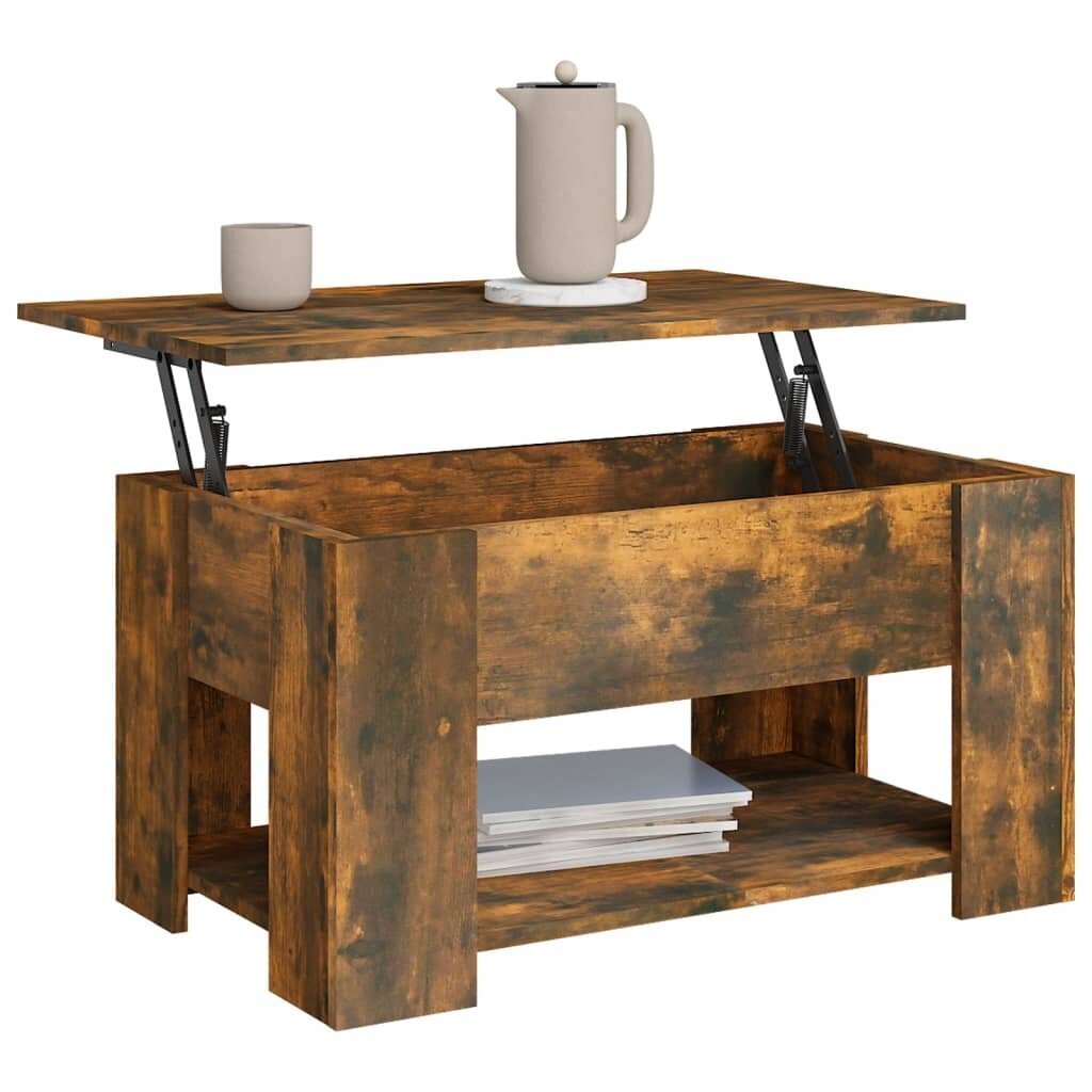 Kafijas galdiņš, dūmakaina ozola, 79x49x41cm, apstrādāta koksne цена и информация | Žurnālgaldiņi | 220.lv