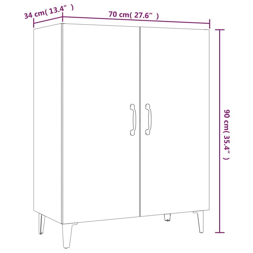 Kumode, balta, 70x34x90cm, apstrādāta koksne cena un informācija | Skapīši viesistabai | 220.lv