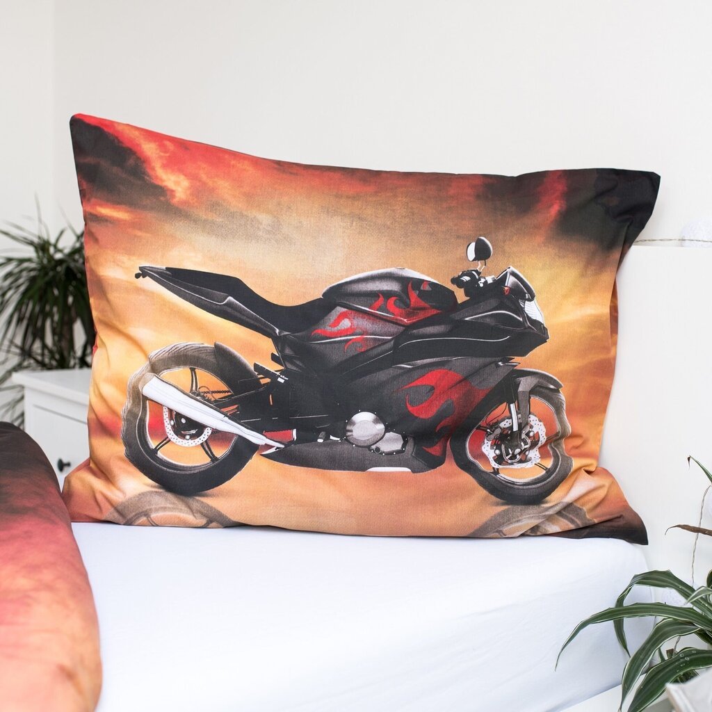 Bērnu divpusējs gultas veļas komplekts Motorbike Red, 140x200, 2 daļu цена и информация | Bērnu gultas veļa | 220.lv