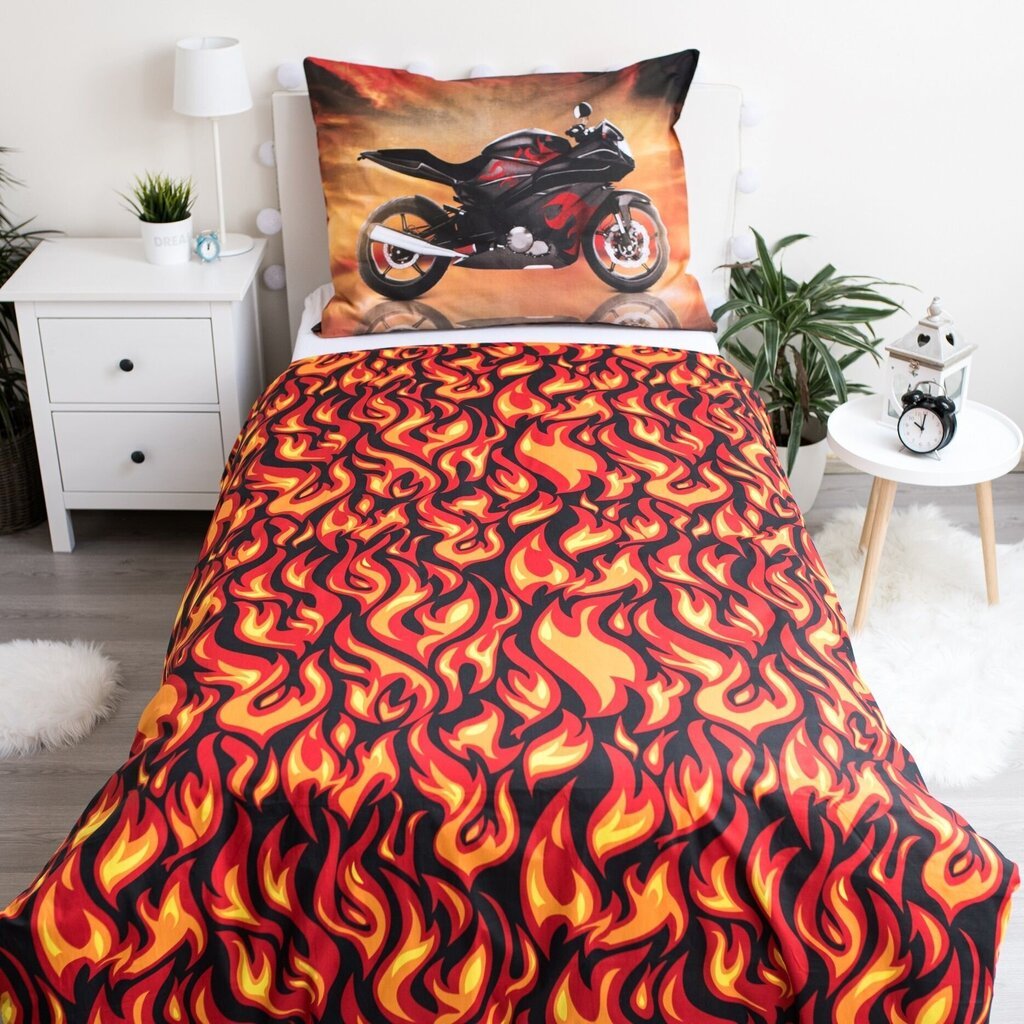 Bērnu divpusējs gultas veļas komplekts Motorbike Red, 140x200, 2 daļu цена и информация | Bērnu gultas veļa | 220.lv