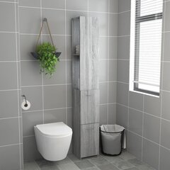 Vannas istabas skapis, pelēks ozols, 25x25x170 cm, apstrādāts koks цена и информация | Шкафчики для ванной | 220.lv