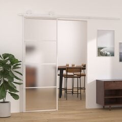 Bīdāmās durvis, baltas, 76x205cm, esg stikls un alumīnijs цена и информация | Межкомнатные двери | 220.lv