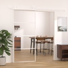 Bīdāmās durvis, baltas, 90x205cm, esg stikls un alumīnijs цена и информация | Межкомнатные двери | 220.lv