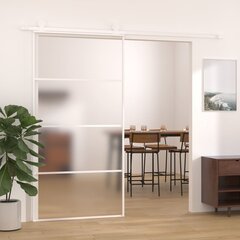 Bīdāmās durvis, baltas, 102,5x205cm, esg stikls un alumīnijs cena un informācija | Iekšdurvis | 220.lv
