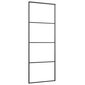 vidaXL bīdāmās durvis, 76x205 cm, ESG stikls, melns alumīnijs cena un informācija | Iekšdurvis | 220.lv