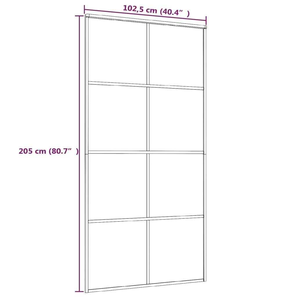 vidaXL bīdāmās durvis, 102,5x205 cm, ESG stikls, balts alumīnijs cena un informācija | Iekšdurvis | 220.lv