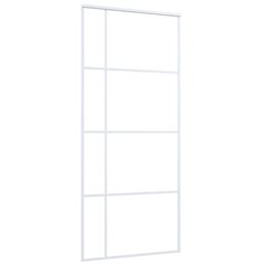 vidaXL bīdāmās durvis, 90x205 cm, ESG stikls, balts alumīnijs цена и информация | Внутренние двери | 220.lv