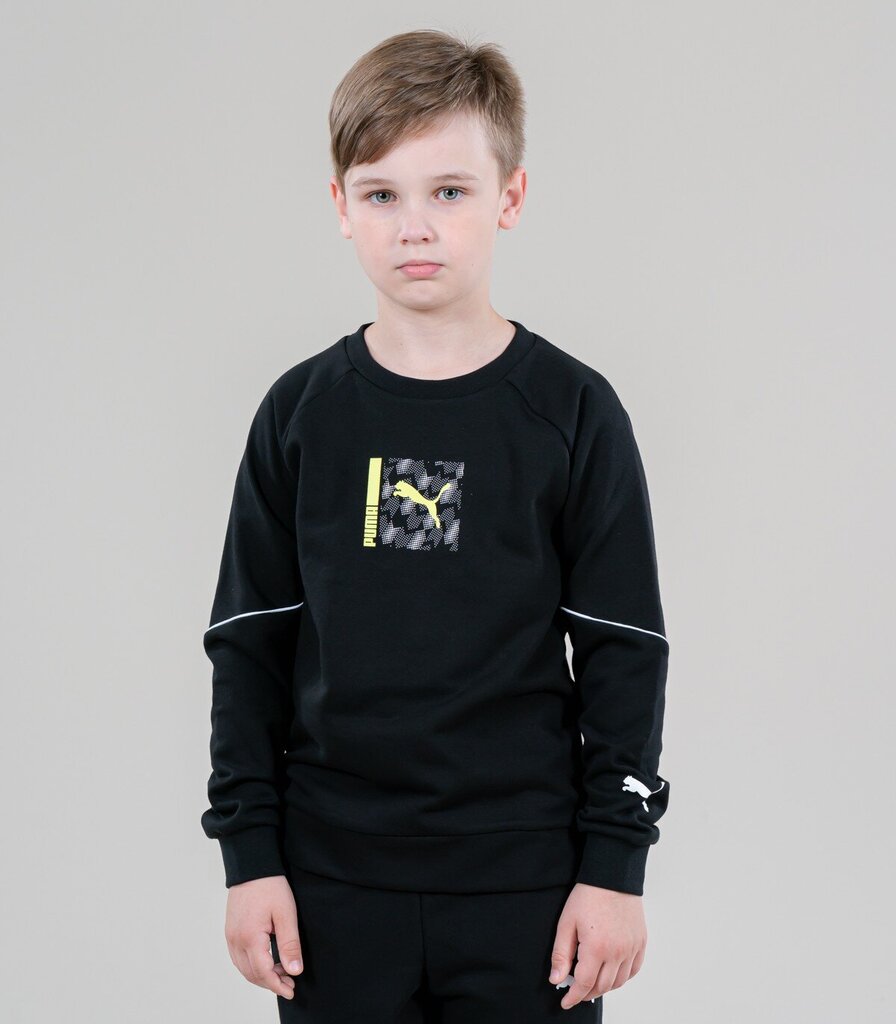 Puma bērnu sporta krekls Active Sports 670074*01, melns 4065449875998 cena un informācija | Zēnu jakas, džemperi, žaketes, vestes | 220.lv