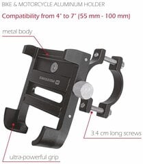 Держатель телефона Swissten BM1 для велосипеда 4-7" цена и информация | Держатели для телефонов | 220.lv