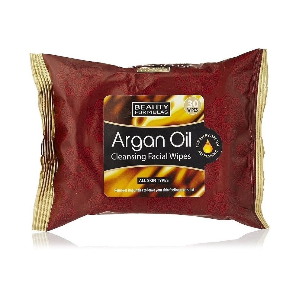 Attīrošās salvetes ​ar argana eļļu Beauty Formulas Argan Oil Cleansing Facial Wipes, 30 gab. цена и информация | Sejas ādas kopšana | 220.lv