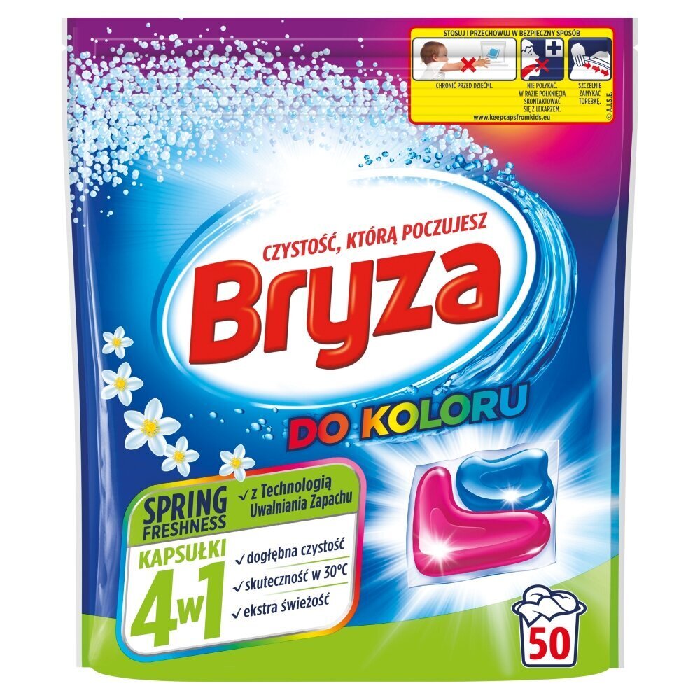 Mazgāšanas kapsulas Bryza 4w1 Spring Freshness, 50 gab. cena un informācija | Veļas mazgāšanas līdzekļi | 220.lv