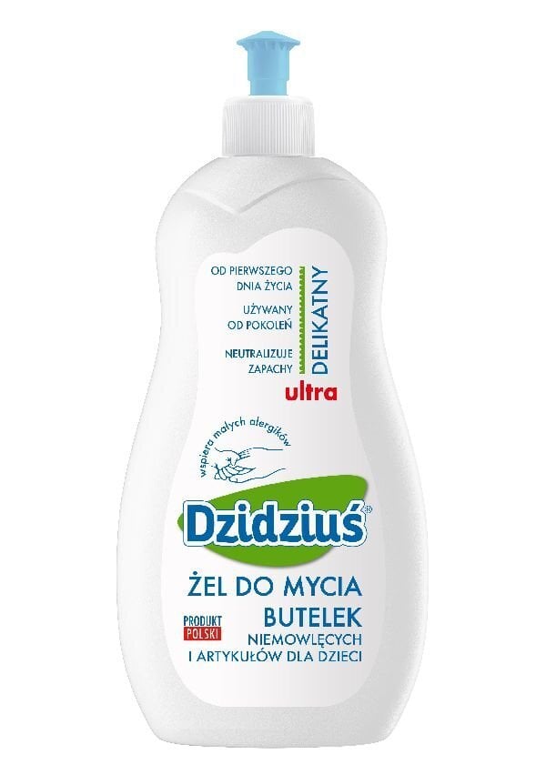 Mazgāšanas želeja pudelītēm un zīdaiņu piederumiem Dzidziuś, 500 ml cena un informācija | Bērnu kosmētika, līdzekļi jaunajām māmiņām | 220.lv