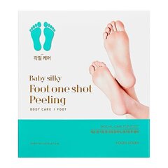 Отшелушивающий скраб для ног в виде носков Holika Holika Baby Silky Foot One Shot Peeling, 2x25мл цена и информация | Кремы, лосьоны для тела | 220.lv