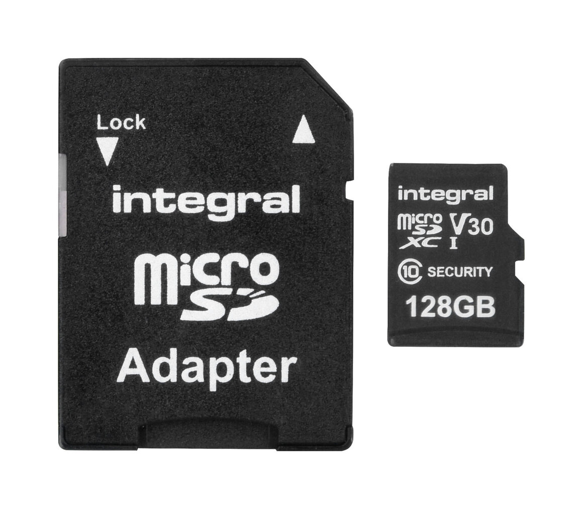Integral Security Micro SD 4K V30 UHS-1 U3 128GB cena un informācija | Atmiņas kartes fotokamerām | 220.lv