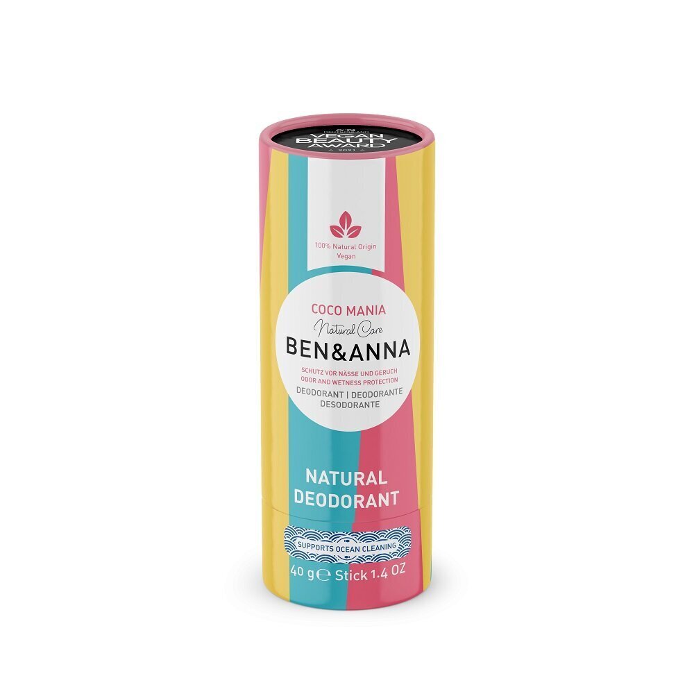 Zīmuļveida dezodorants Ben & Anna Natural Dezodorant Coco Mania, 40 g cena un informācija | Dezodoranti | 220.lv