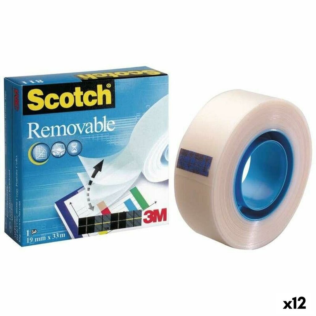 Līmlente Scotch Magic 811 noņemama 19 x 33 m /12 cena un informācija | Kancelejas preces | 220.lv