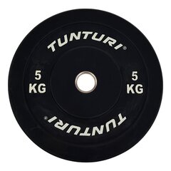 Tunturi disks (pankūka), 5 kg, melns cena un informācija | Hanteles, svaru stieņi un diski | 220.lv