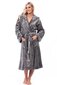 Sieviešu halāts ar kapuci, pelēks цена и информация | Sieviešu halāti | 220.lv