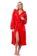 Sieviešu halāts ar kapuci, sarkans cena un informācija | Sieviešu halāti | 220.lv