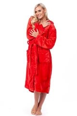 Халат с капюшоном для женщин, красный цена и информация | Женские халаты | 220.lv