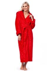Sieviešu bambusa halāts ar kapuci ar apdrukātu rakstu Elite Bamboo, sarkans cena un informācija | Sieviešu halāti | 220.lv
