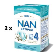 Молоко питьевое для детей Nan Optipro 4. С 2 лет.,  2x650 г цена и информация | Детские смеси с 6 месяцев | 220.lv